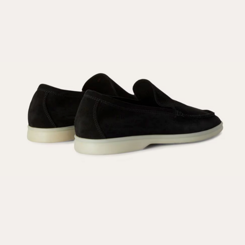 Refined Suede Loafers – Deep Black