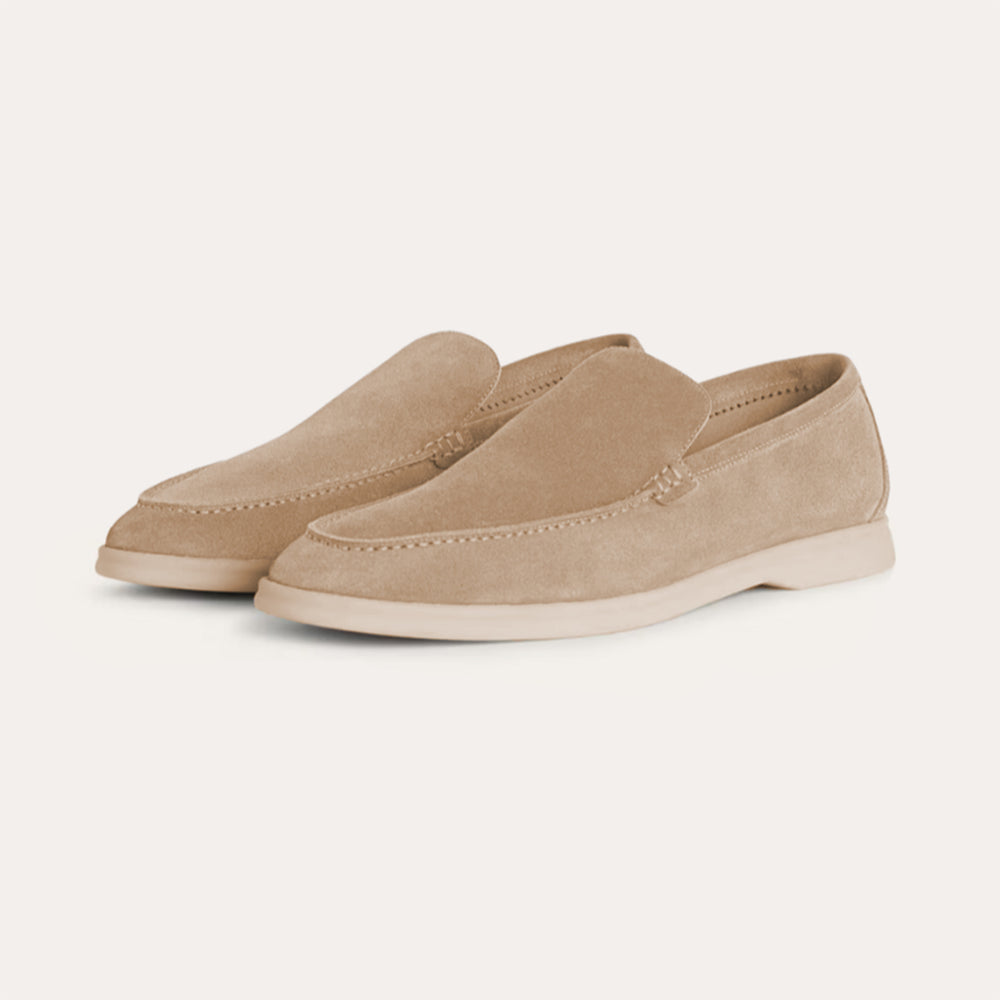 Refined Suede Loafers – Beige Sable