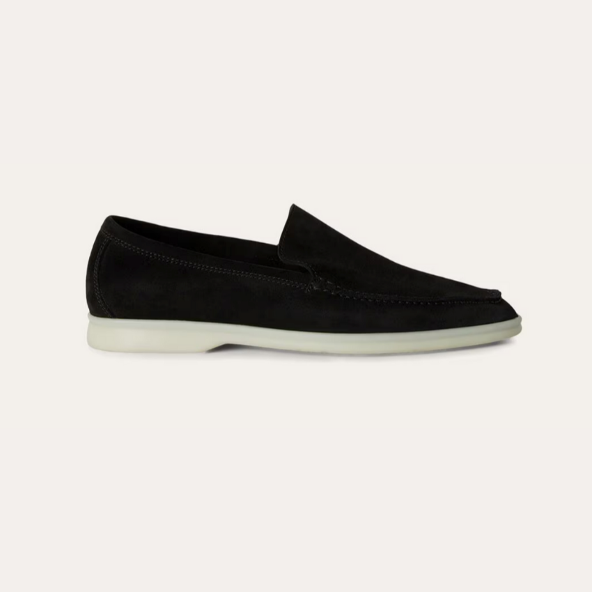 Refined Suede Loafers – Deep Black