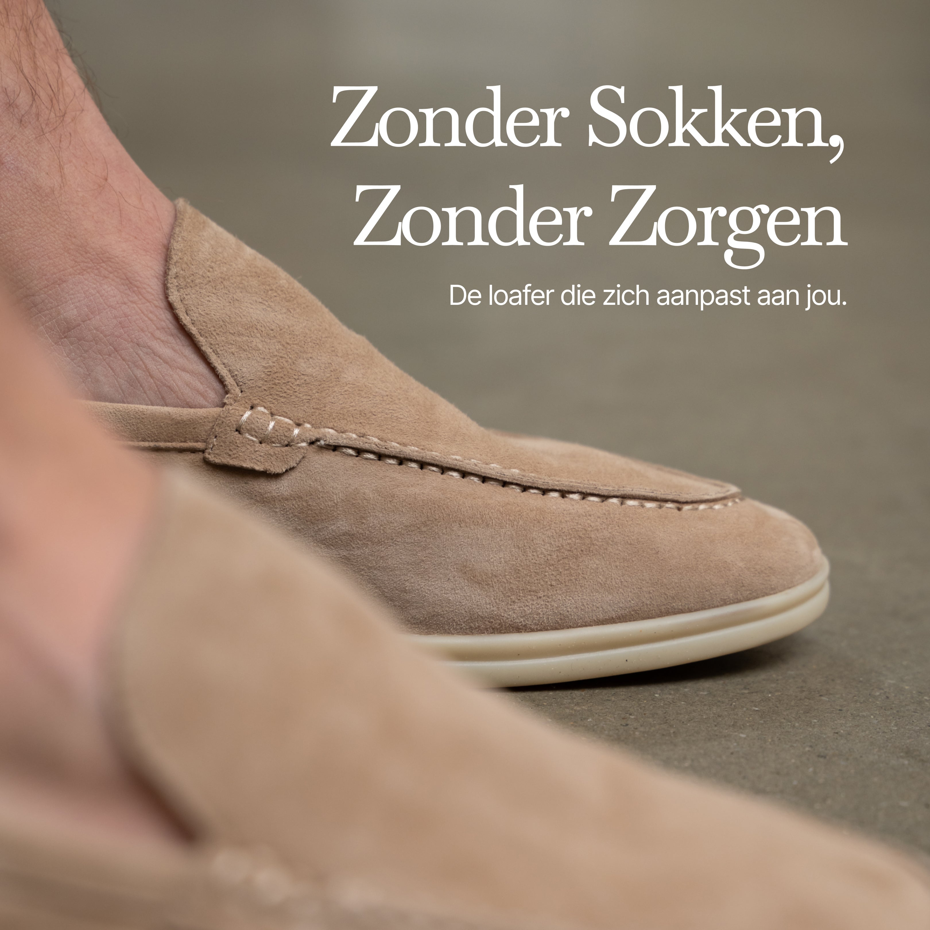 Refined Suede Loafers – Beige Sable