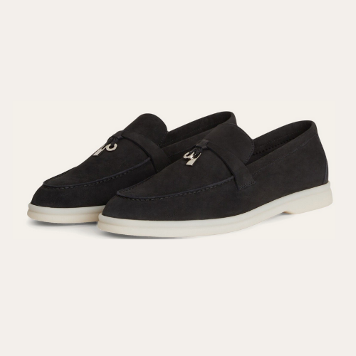 Suede Capri Charm Loafers – Profond Zwart
