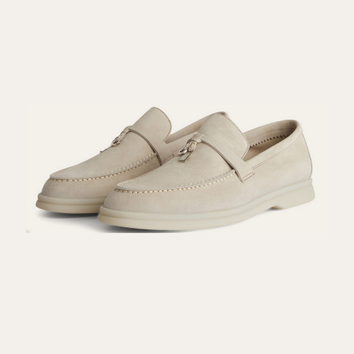 Suede Capri Charm Loafers – Beige Sable